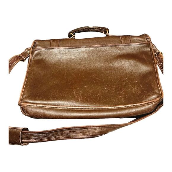 Coach Unisex Brown Leather Adjustable Shoulder Strap Flap Closure Messenger Bag - Picture 13 of 14